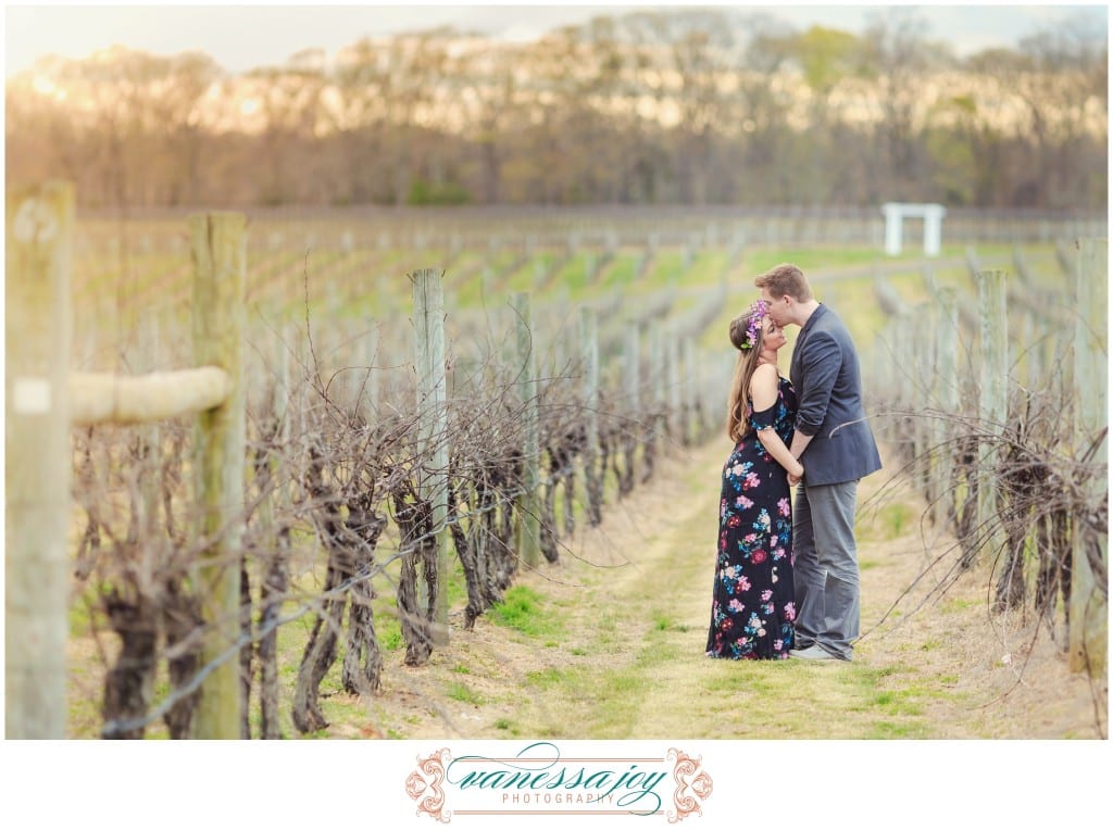 Laurita Winery Engagement Photos, floral headcrown