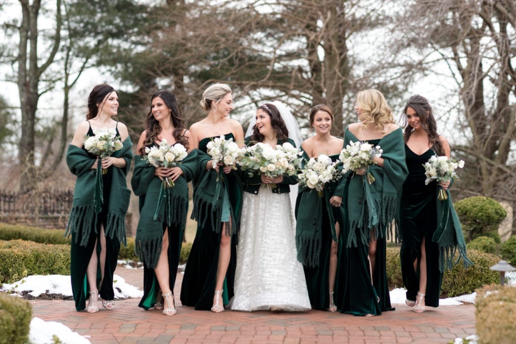 emerald green velvet bridesmaids dresses, shawls for bridesmaids for winter wedding