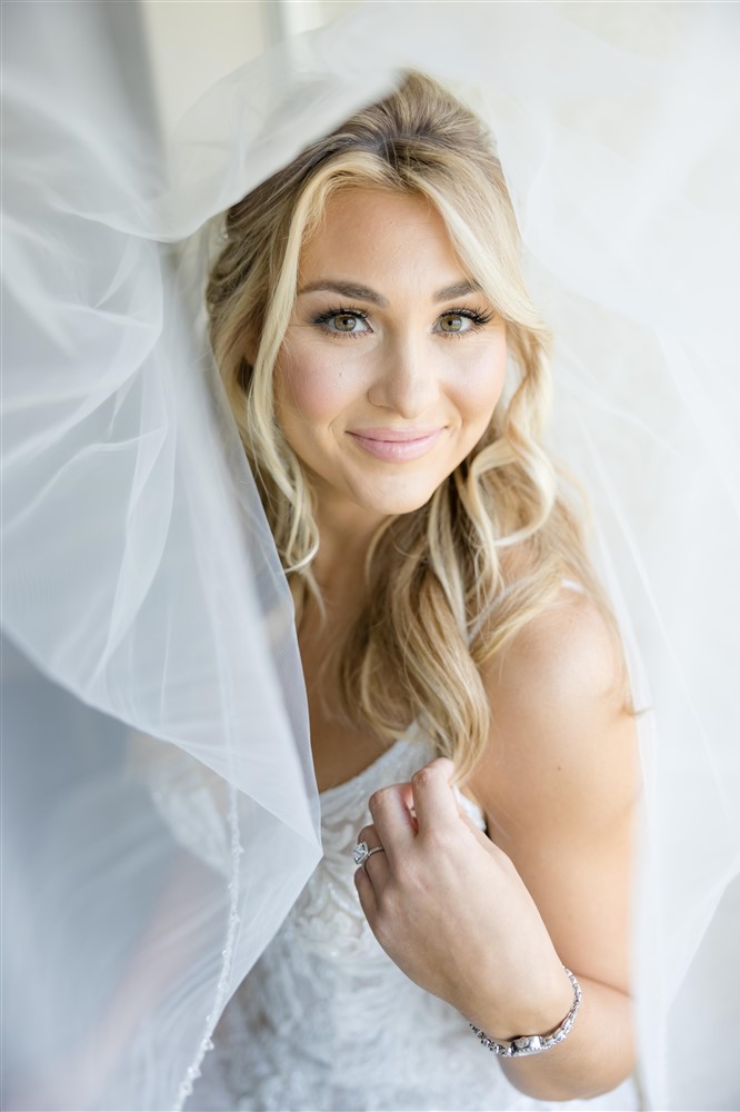 blonde bride solo portrait. Photo by Vanessa Joy Photography.