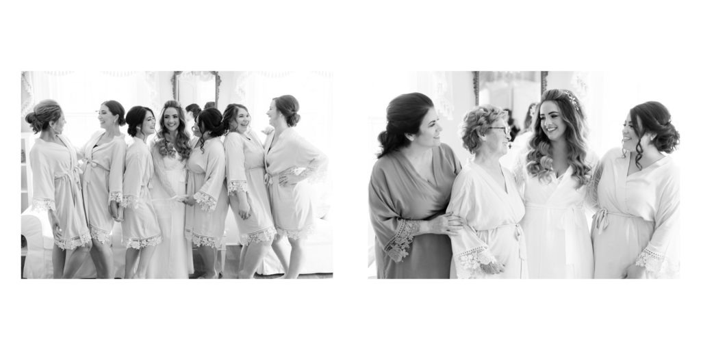 black and white bridesmaids and mother of bride
