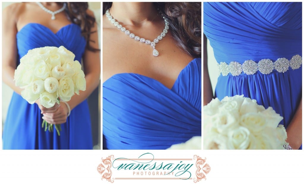 wedding details, blue bridesmaid dresses