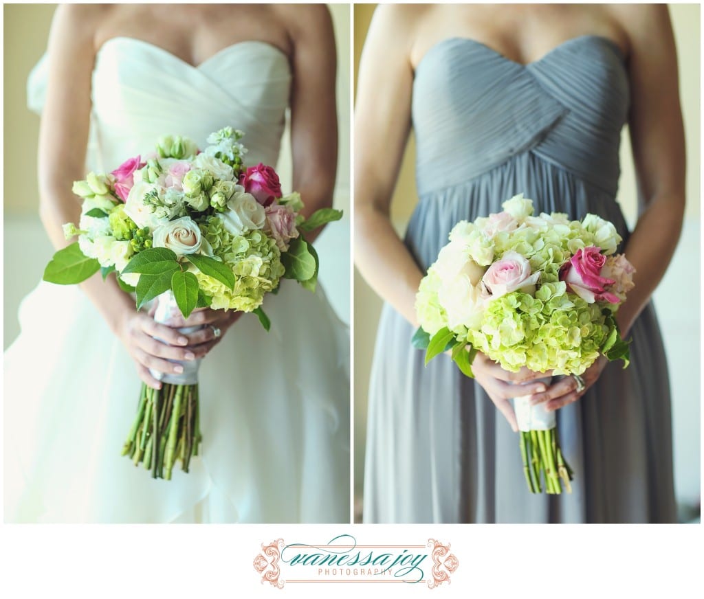 pink and white bouquets