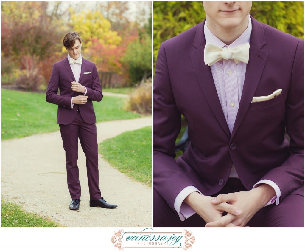 Gatsby inspired wedding attire, purple groomsmen attire