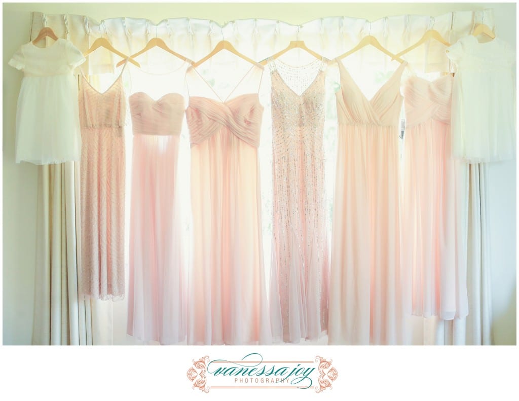 blush pink bridesmaid gowns