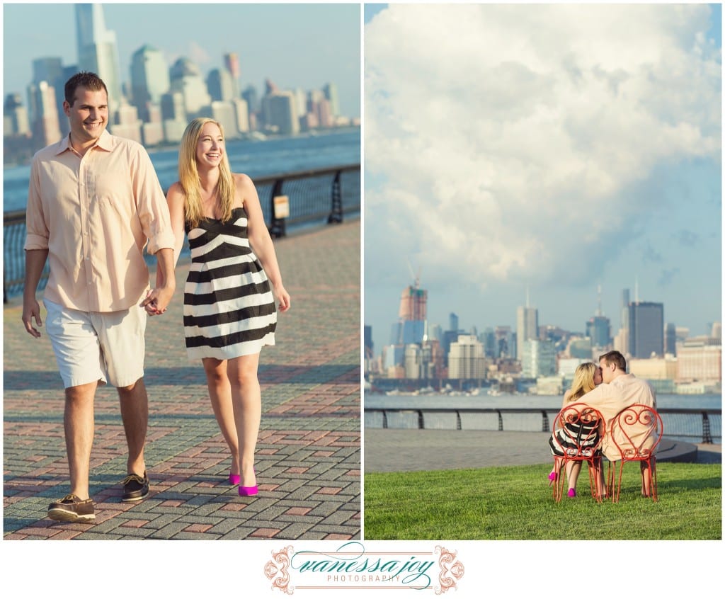 NY skyline engagement, Hoboken photos, NJ weddings