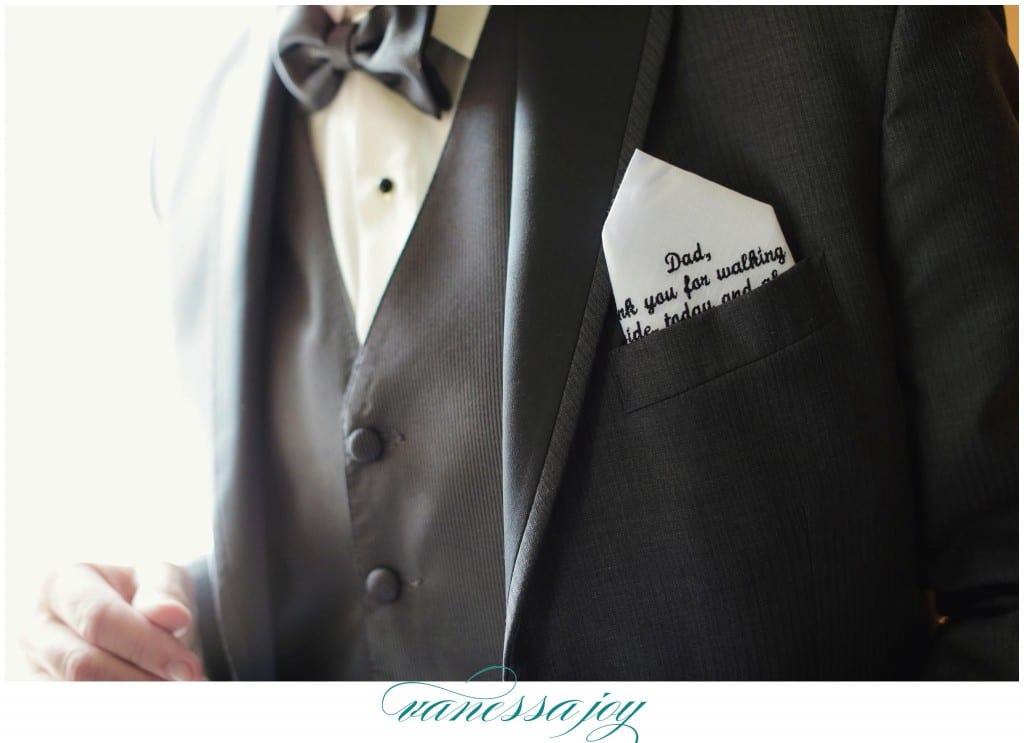 father of the bride gift ideas, embroidered handkerchief 