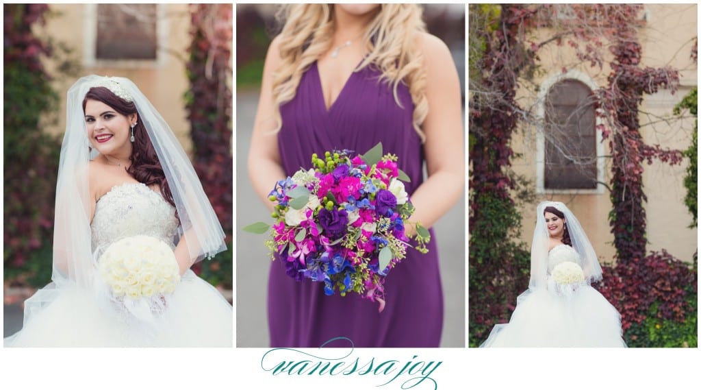 purple and pink bridesmaid bouquets
