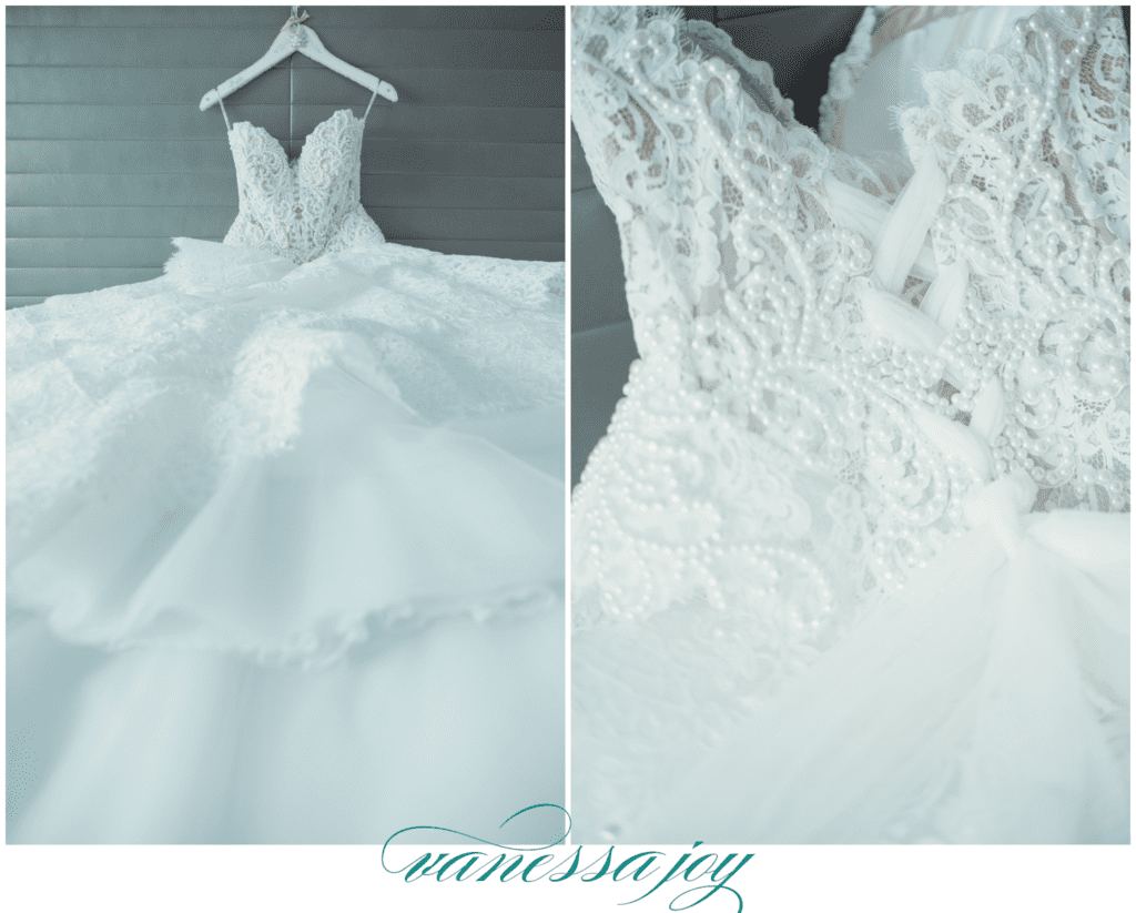 pnina tornai wedding gown, bead detail wedding gown