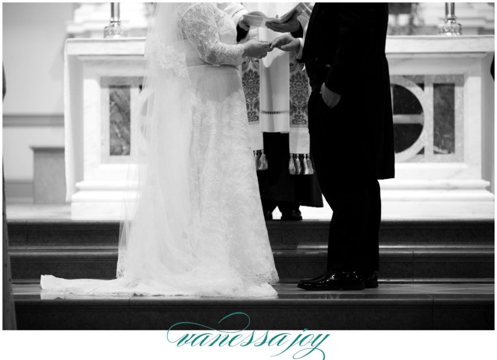 black and white wedding photography, NJ wedding ceremonies
