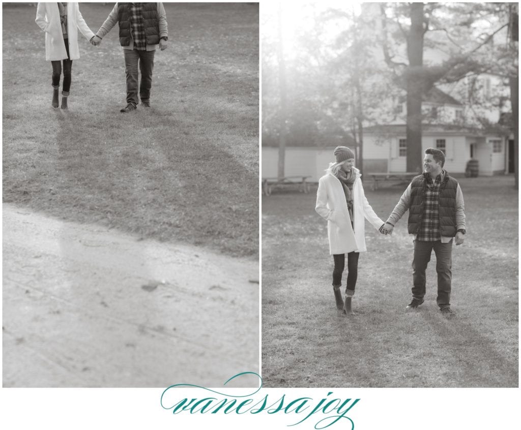 historic walnford park, whimsical winter engagement photos