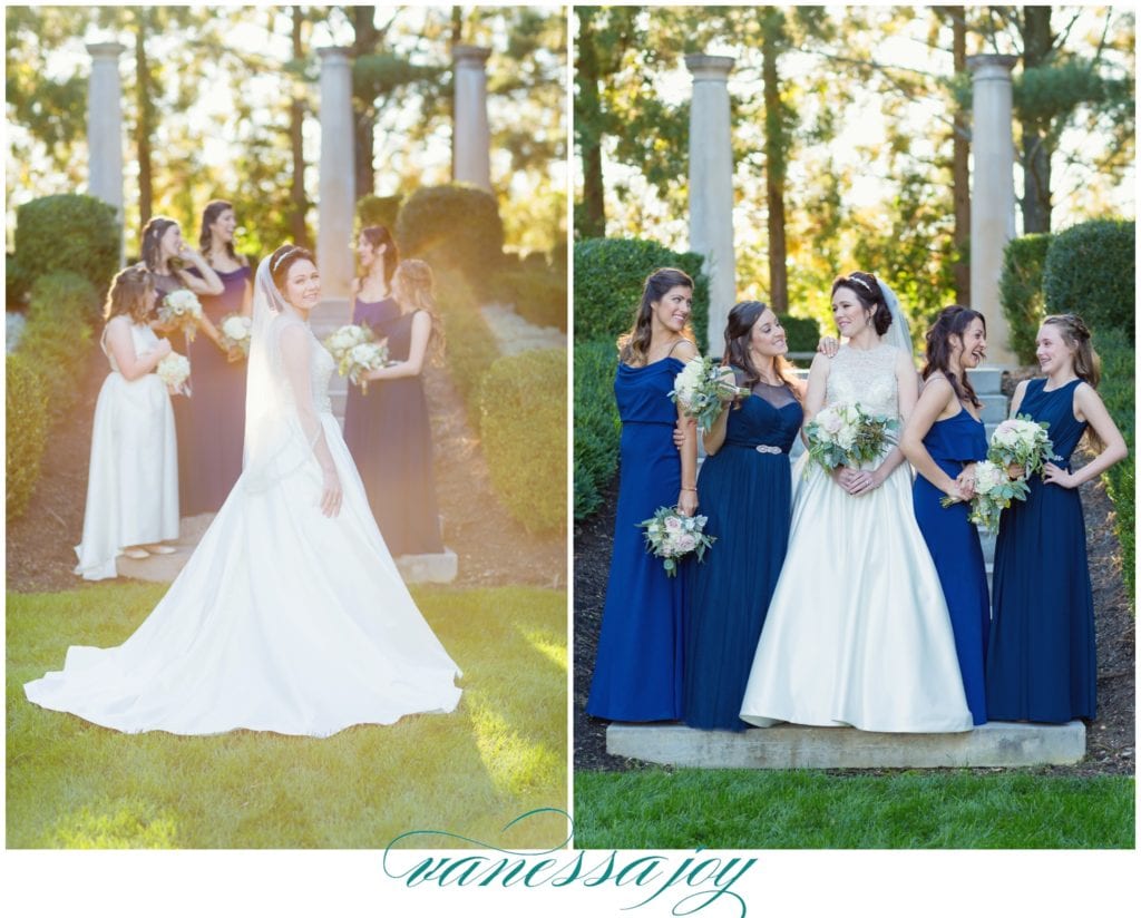 bridesmaid photos, blue bridesmaid dresses