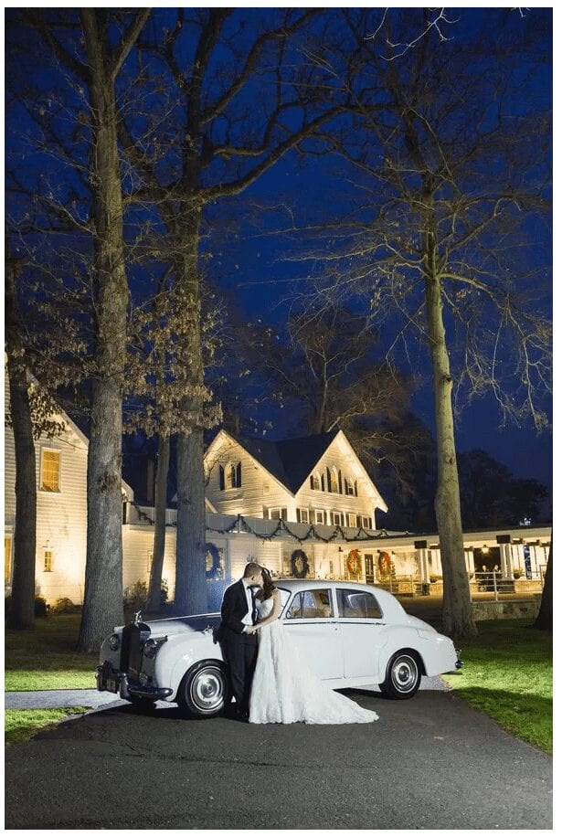 classic white winter wedding, the ryland inn wedding