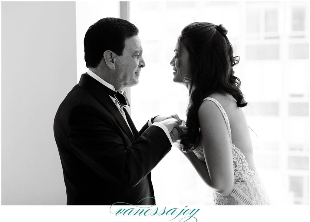 first looks with father of the brides, candid wedding moments