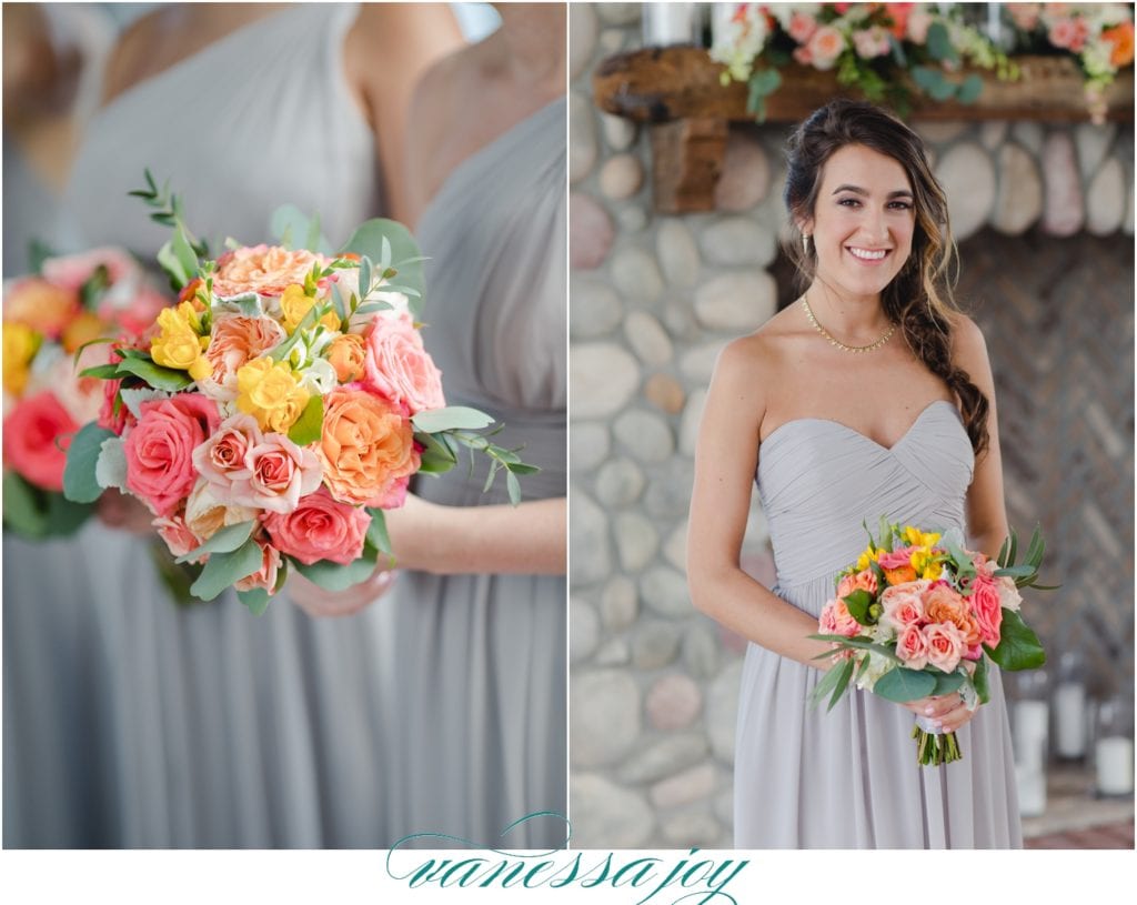 Coral and Grey Wedding