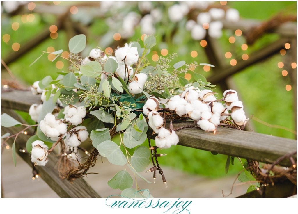 indigo and cotton wedding theme, weddings with cotton florals