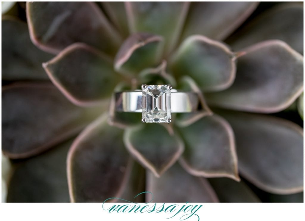 square cut diamond, succulent ring shot, ring detail