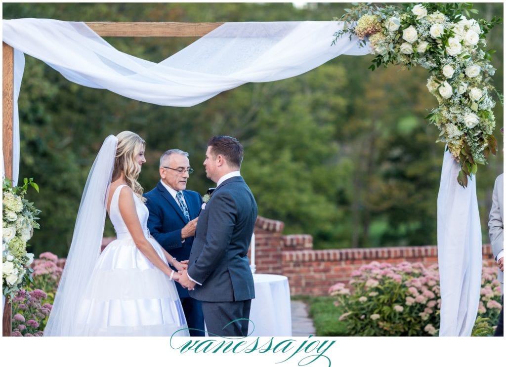 luxury wedding details, white flowers, chiffon wedding details