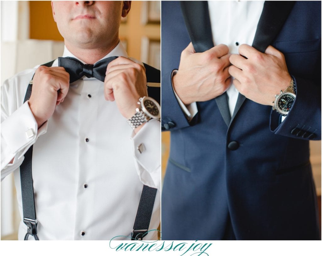 black and blue tux, breitling grooms gift, unique groom details