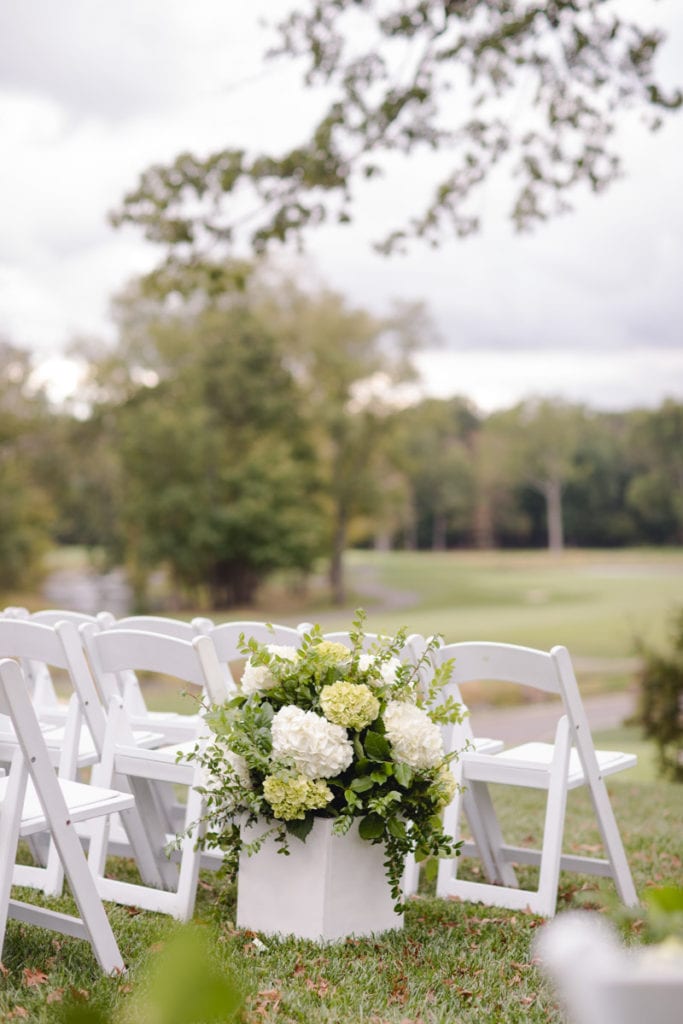 ceremony at fiddlers elbow country club, wedding flowers