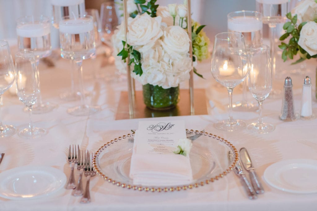 modern classic wedding, modern classic table setting