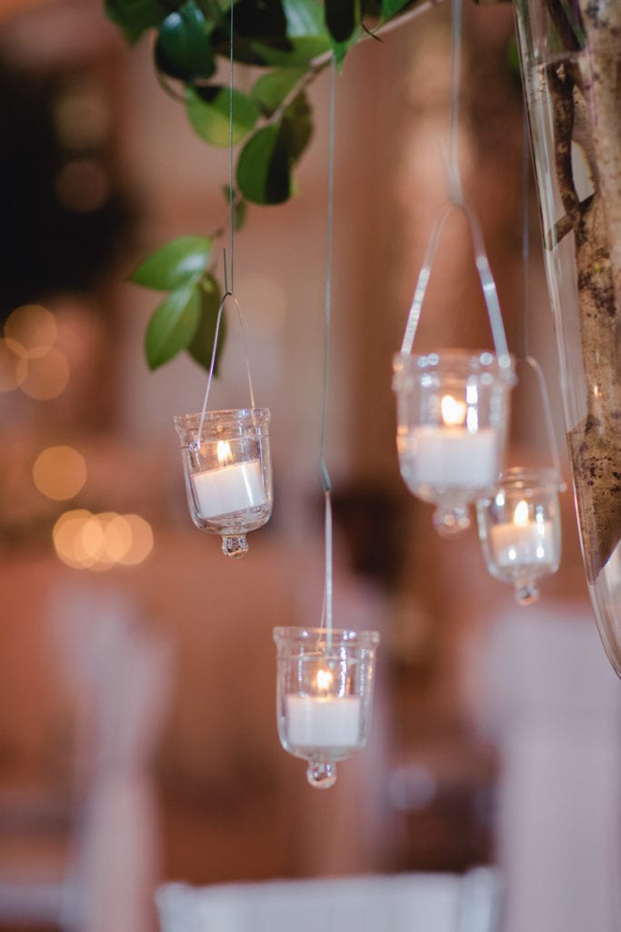 hanging candles, wedding decor 