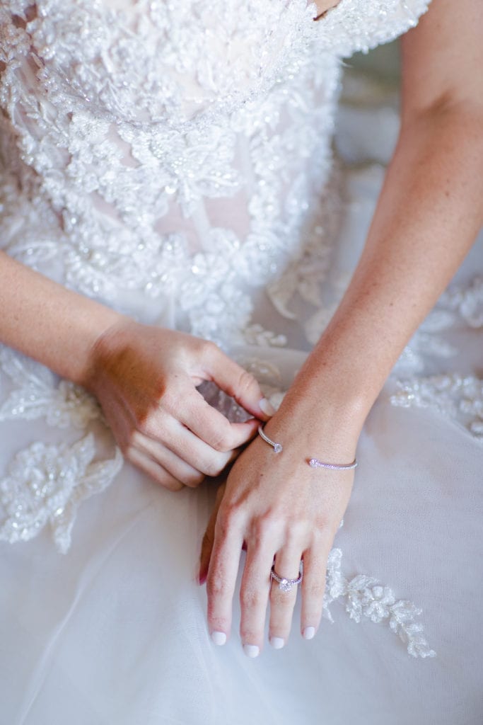 bride details, galia lahav wedding dress, wedding jewelry 