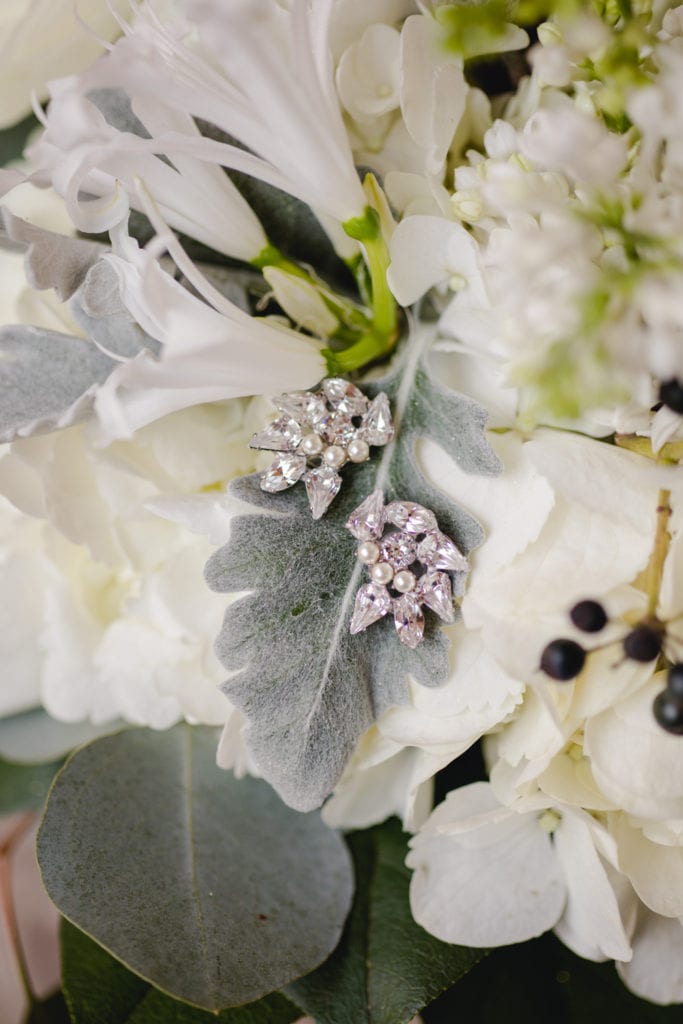 wedding bouquet jewelry, perla and company florals
