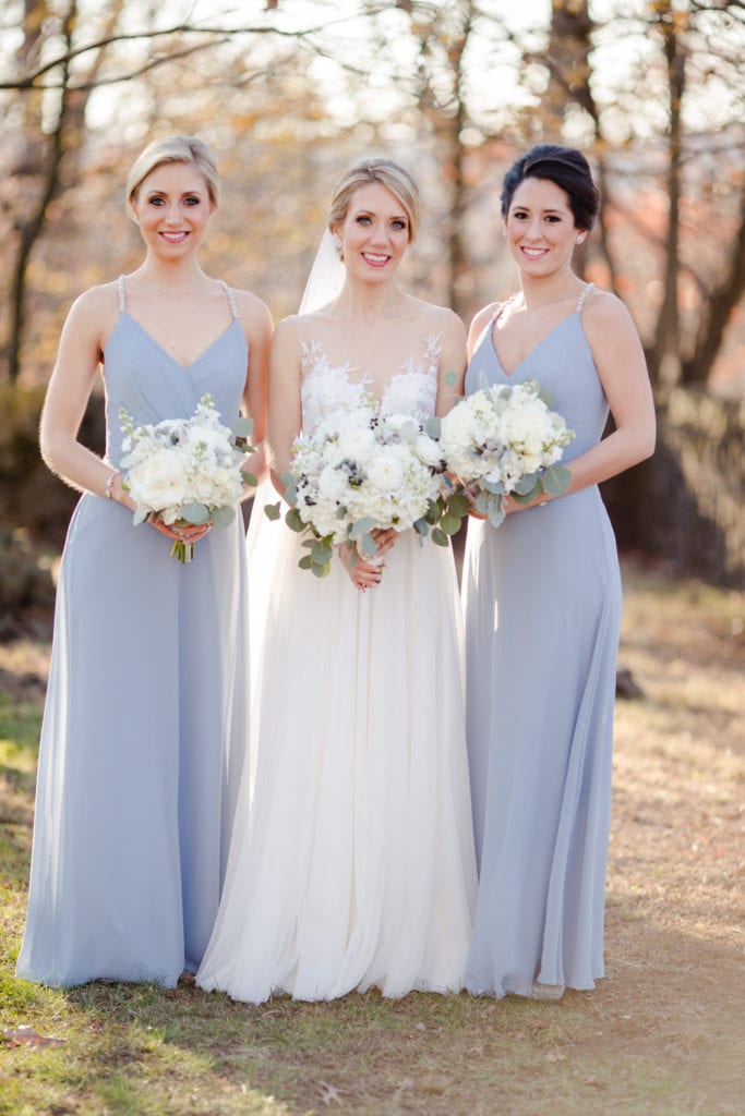 bride and bridesmaids, hailey page bridesmaids dresses