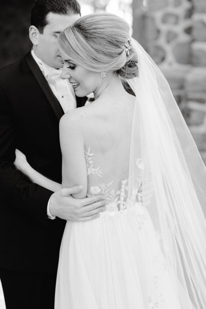 bride and groom, black and white photography 