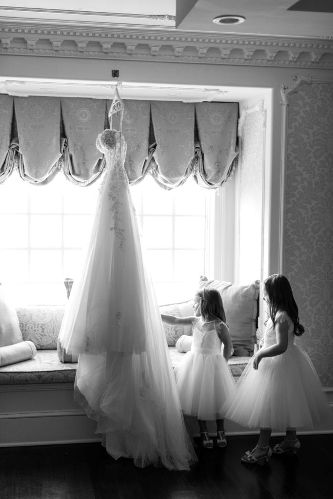 Galia lahav wedding dress, flower girls, wedding photography, black and white wedding photography