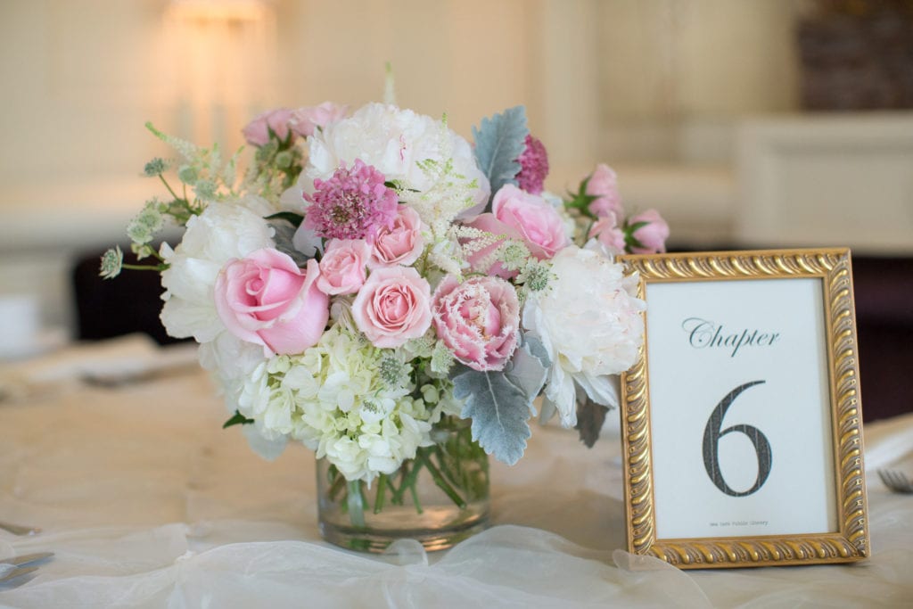 bridal shower decor, bridal shower table numbers, bridal shower centerpiece, clarks florals