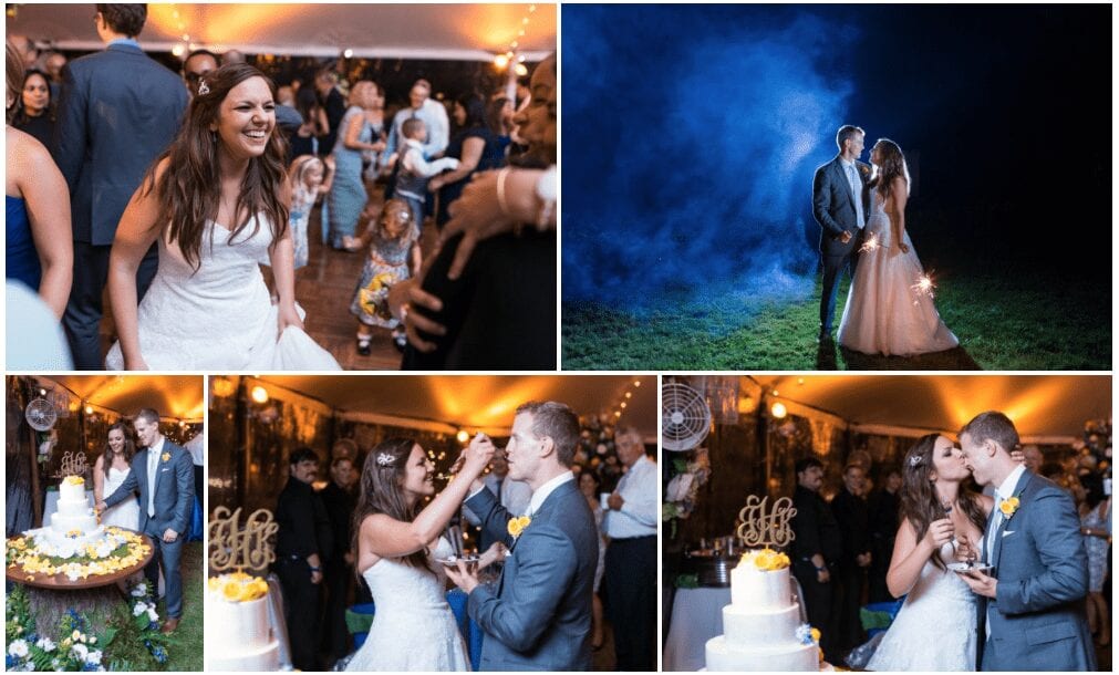 wedding sparklers, wedding photography, nighttime wedding photography, wedding cake topper, wedding cake, the inn at barley sheaf