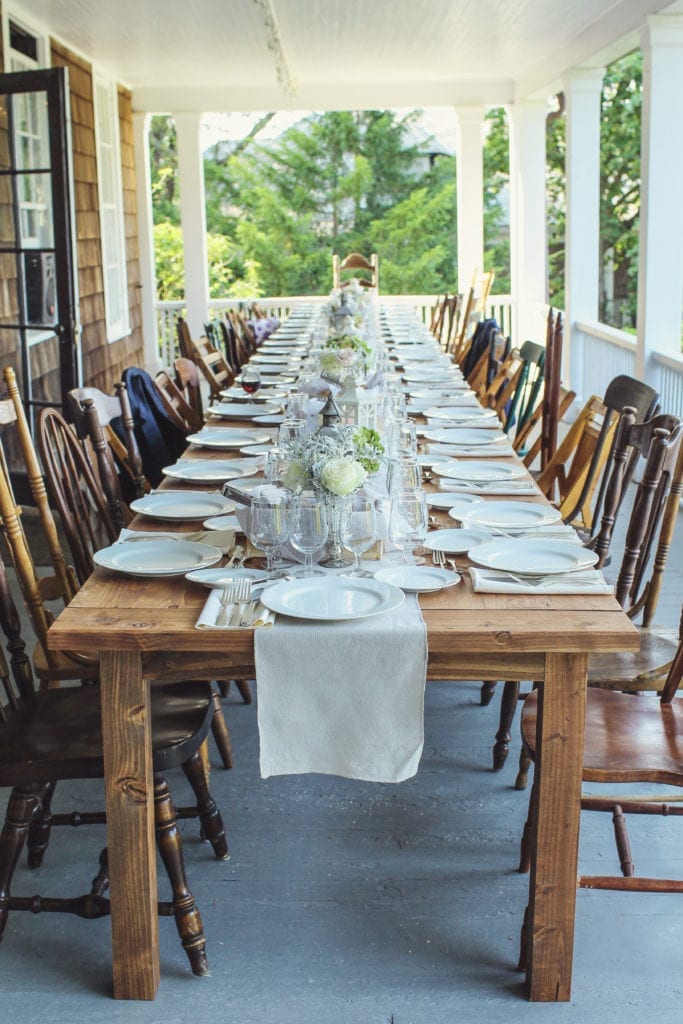 water witch club wedding, long table seating for wedding, summer wedding in NJ