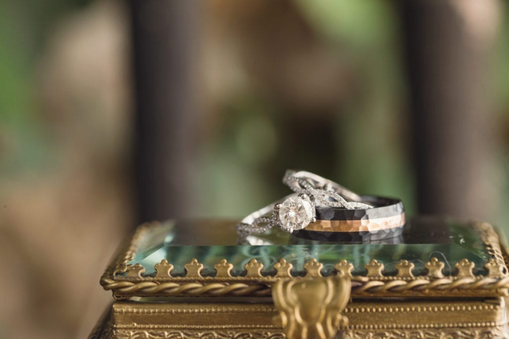 round cut diamond engagement ring, wedding ring detail photography