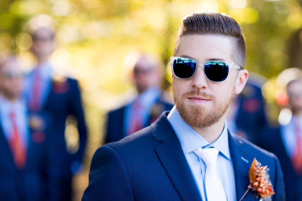 groom photography, groom in sunglasses, mens warehouse tuxedo