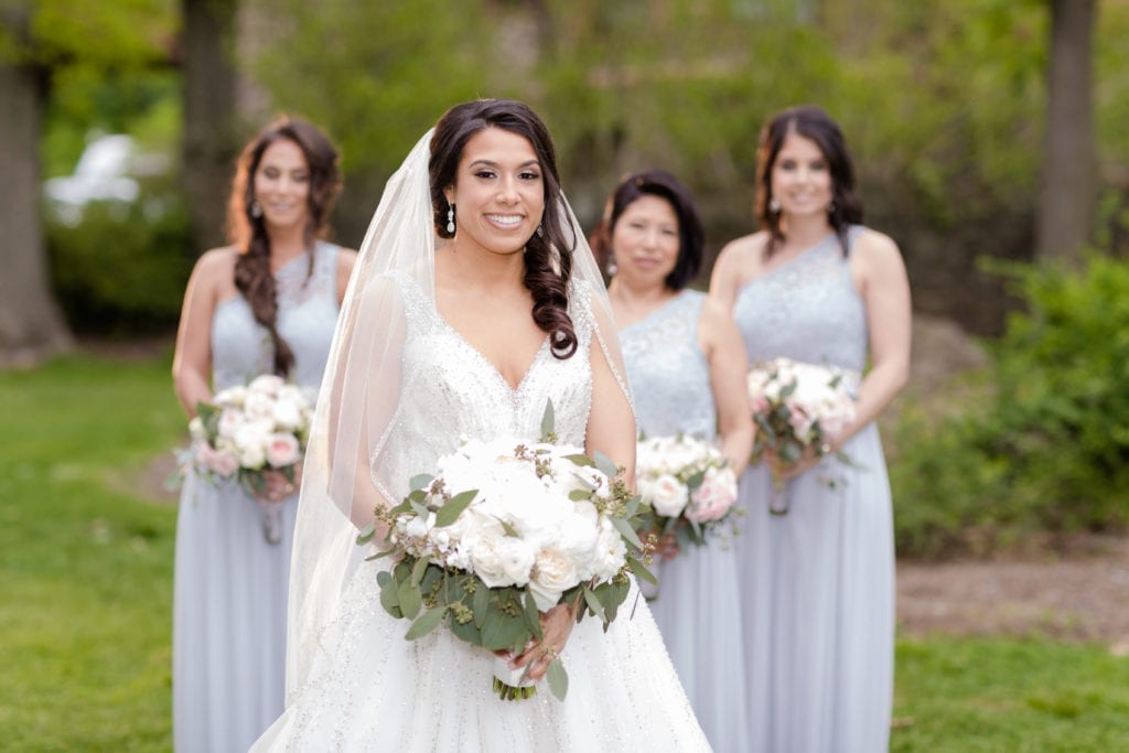 allure couture wedding gown; davids bridal, bridal party photography