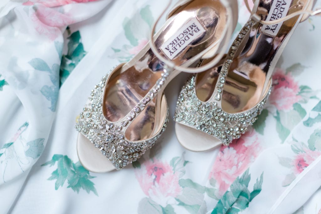 Badgley Mischka wedding shoes; embellished wedding shoes