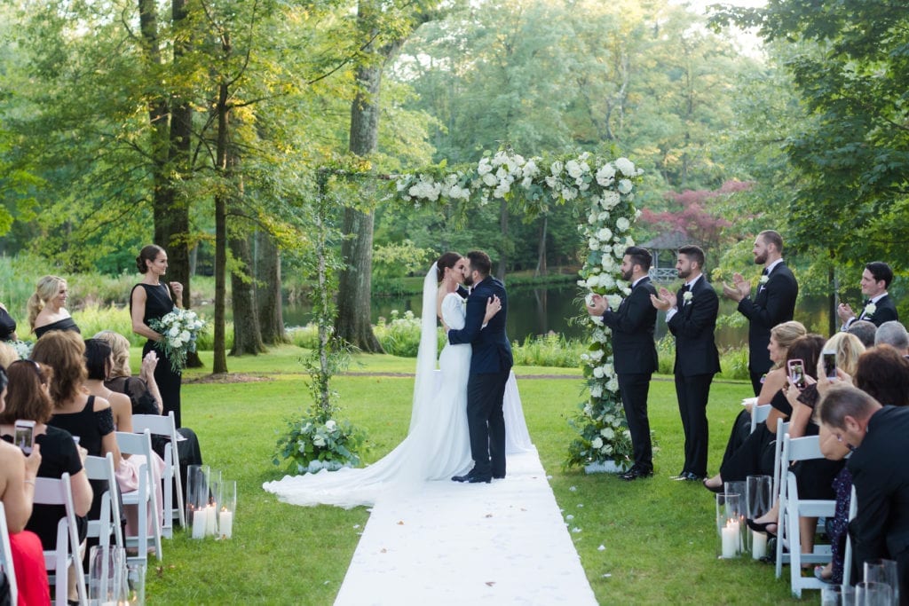 Floral wedding trellis, nj wedding details
