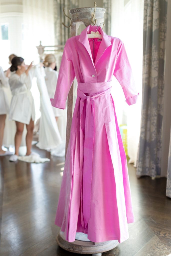 hot pink mother of the bride dress
