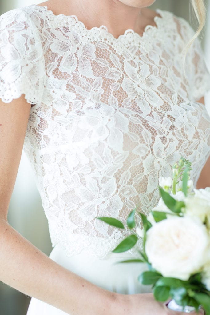 lace detail bridesmaid dress