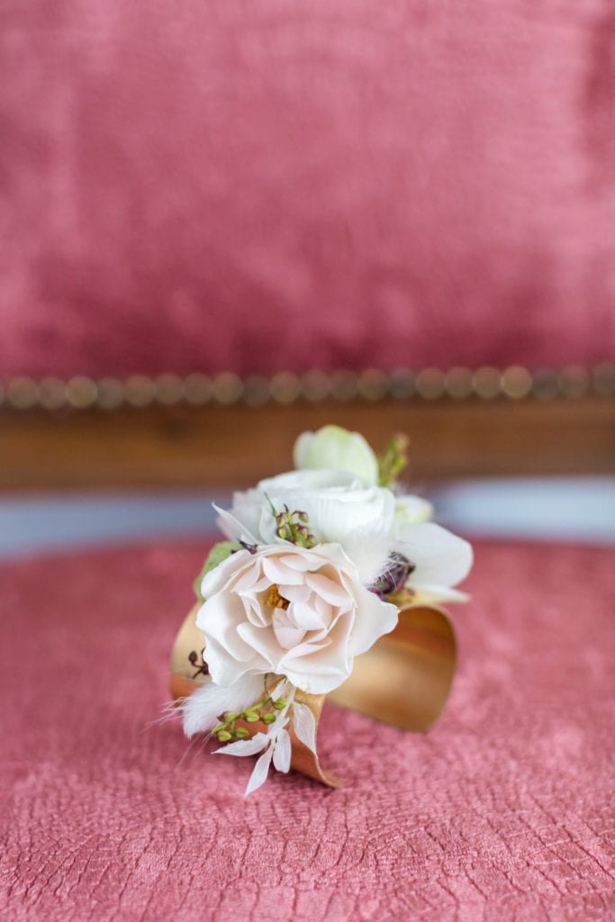 floral cuff by Cassandra Shah Flowers and Event Design
