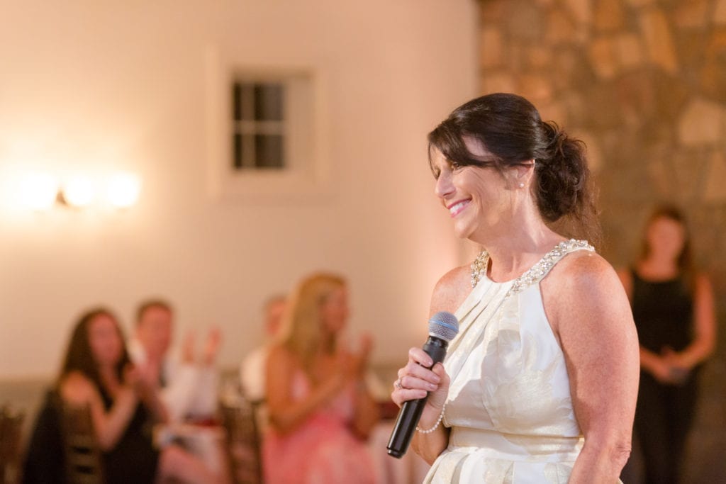brides mother giving a speech