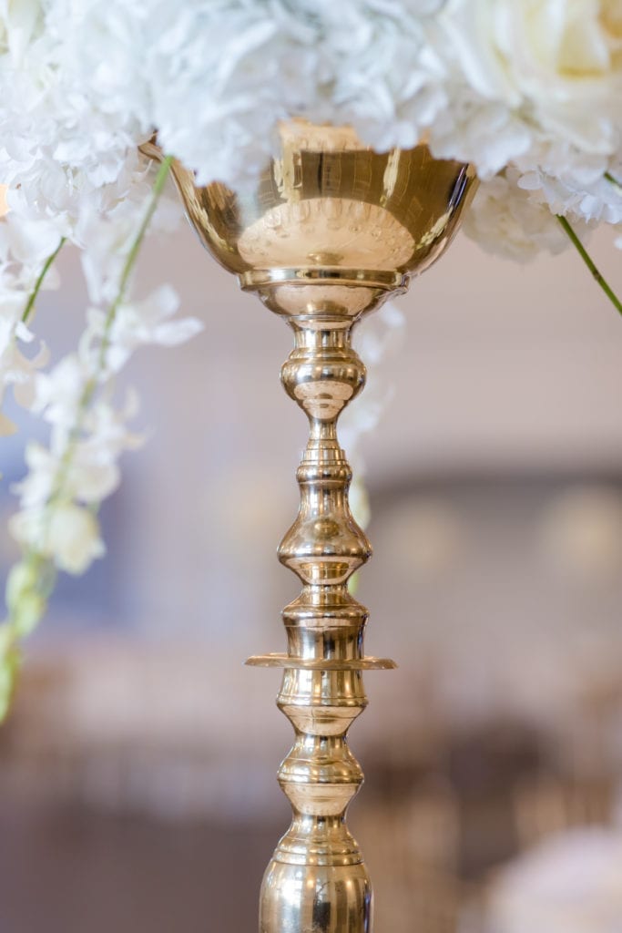 detail shot of the gold tablescapes