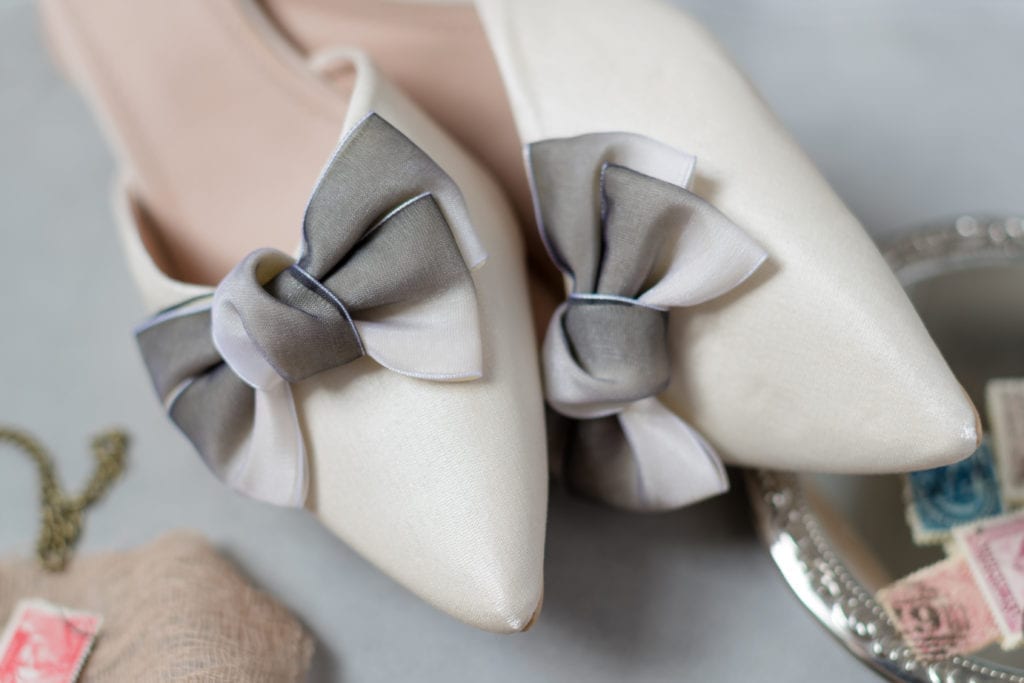 classic grey bow wedding shoes, wedding shoe inspiration 