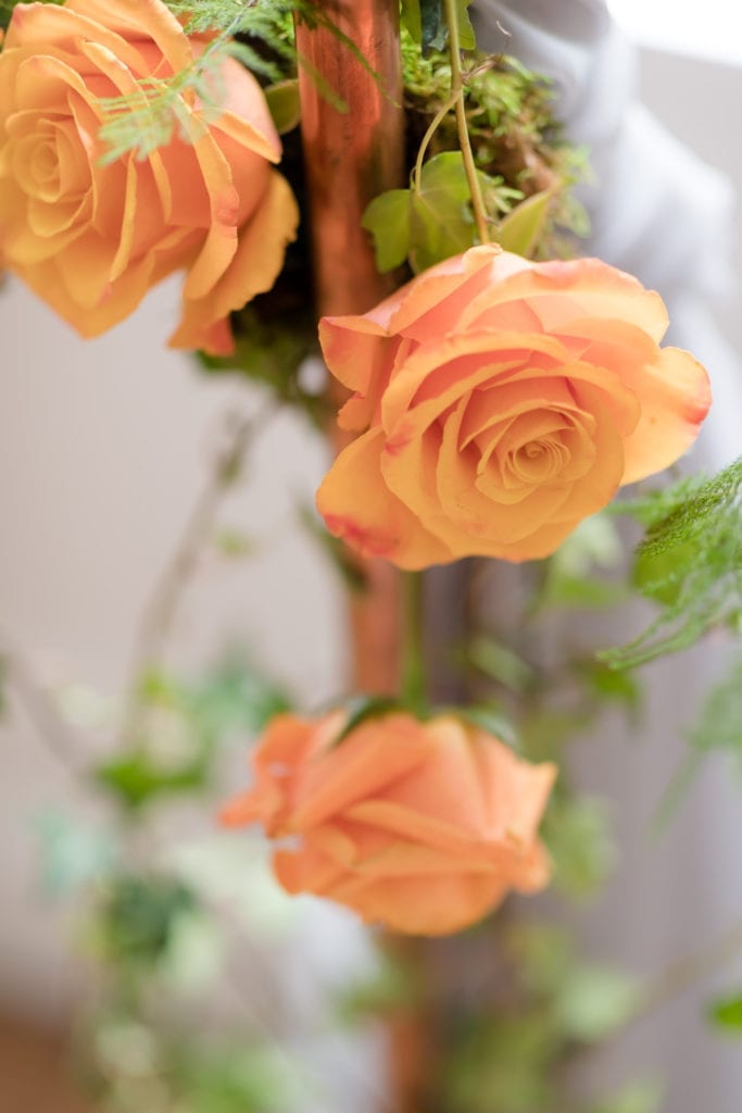 rustic wedding roses, nyc wedding florals