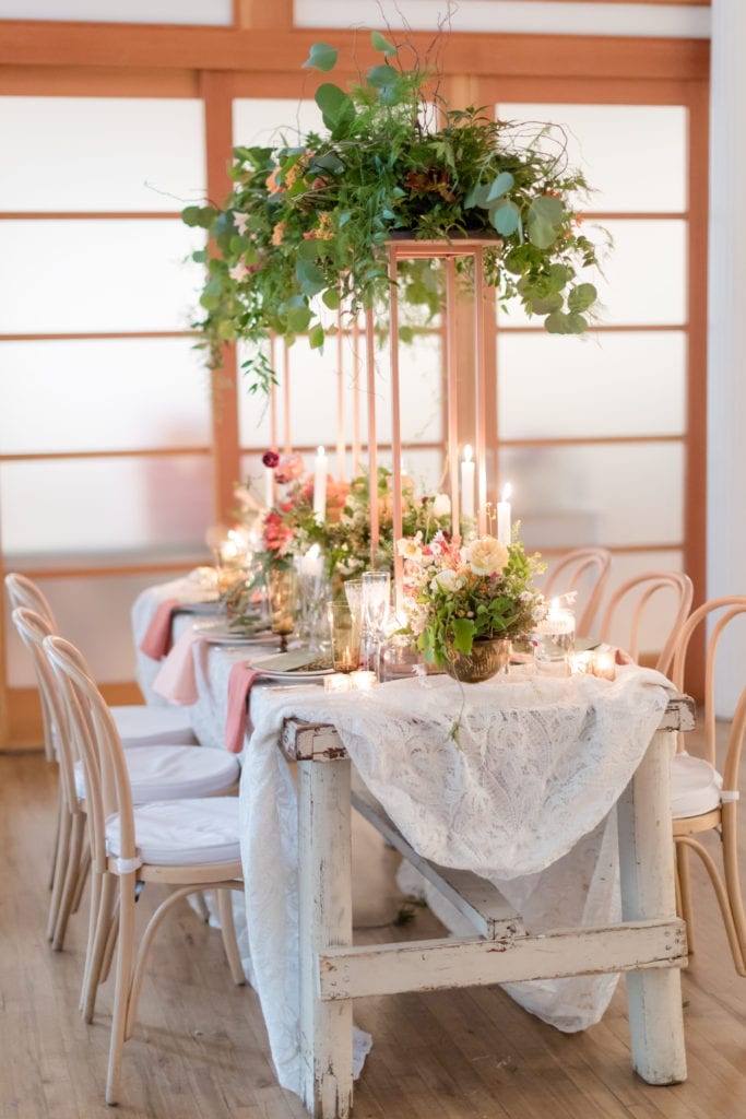boho wedding table setting inspiration, floral wedding setup 
