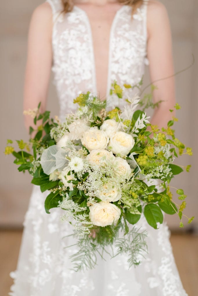 rustic boho garden inspired florals for wedding, NYC wedding