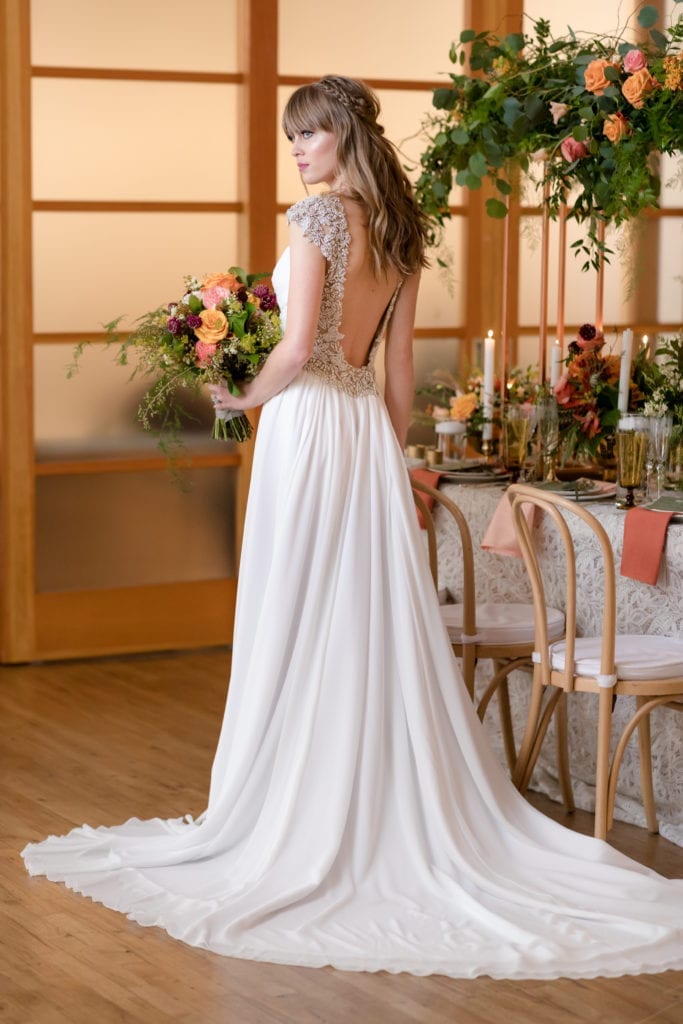 Manhattan modern bride, sexy backless wedding dress