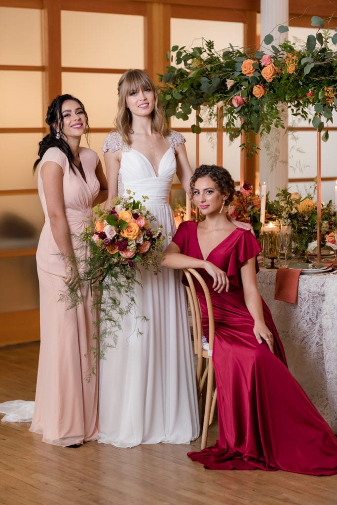 Bohemian chic wedding, boho bridesmaid dress inspiration