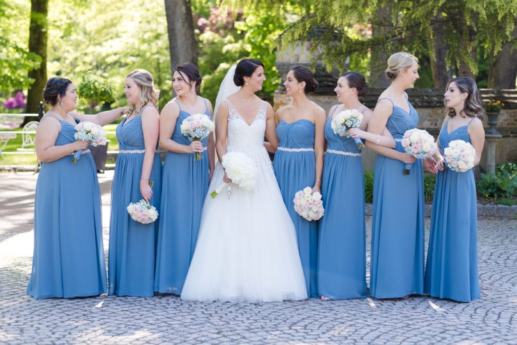 Bill Levkoff bridesmaids dresses, bride and bridesmaids wedding day